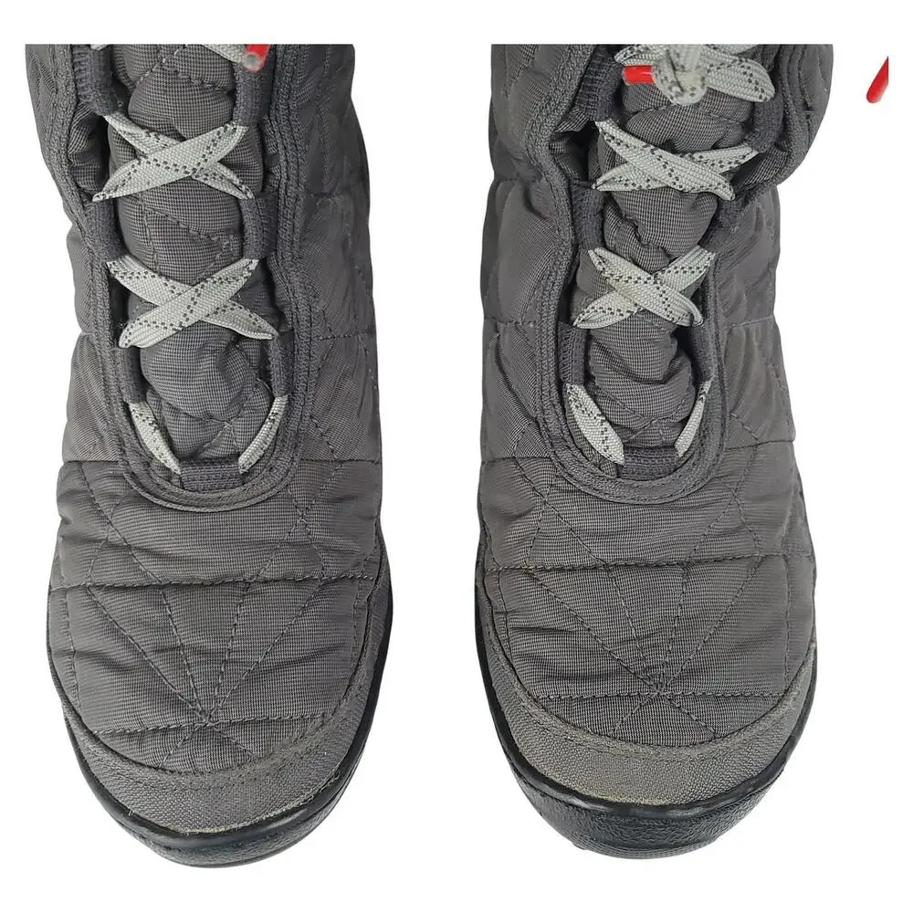 Columbia Minx Mid Boots Women 9 Gray Lace Up Waterproof Faux Fur Lining Winter